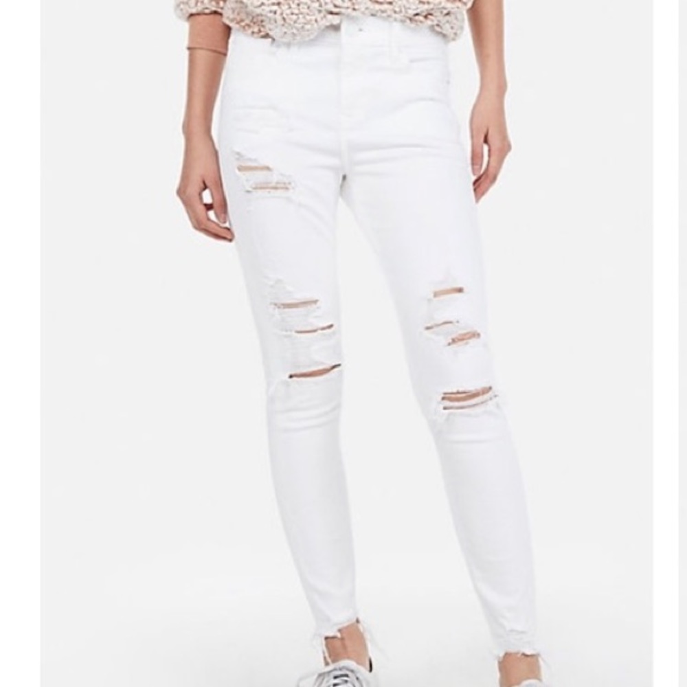 Express white torn jeans